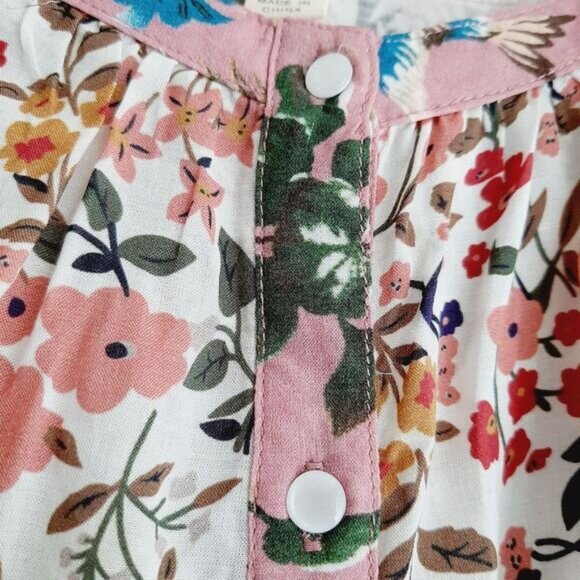 TINY / Anthropologie Thea Peplum Tank Top Pink Floral Sz XS Flawed - Picture 8 of 16